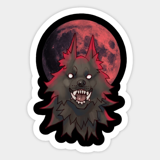 Werewolf Blood Moon Sticker by owlapin